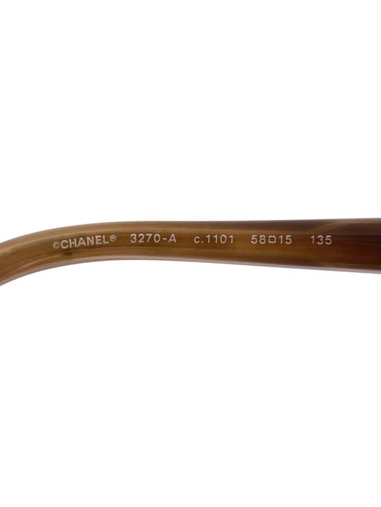 Chanel CC Logo Sunglasses Eyewear 58 15 Brown Gold main image 4